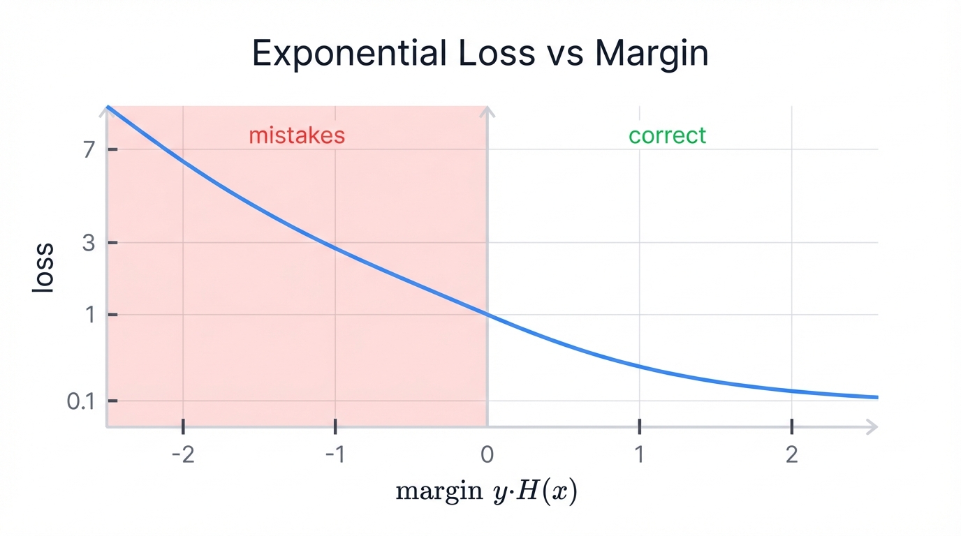 Exponential Loss and Margin