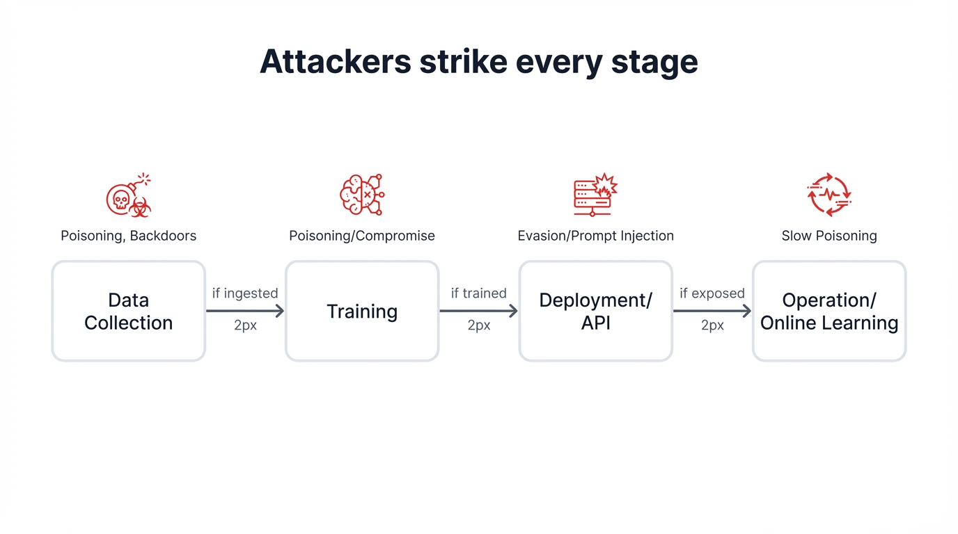 AI Lifecycle Under Siege: Four Attack Zones