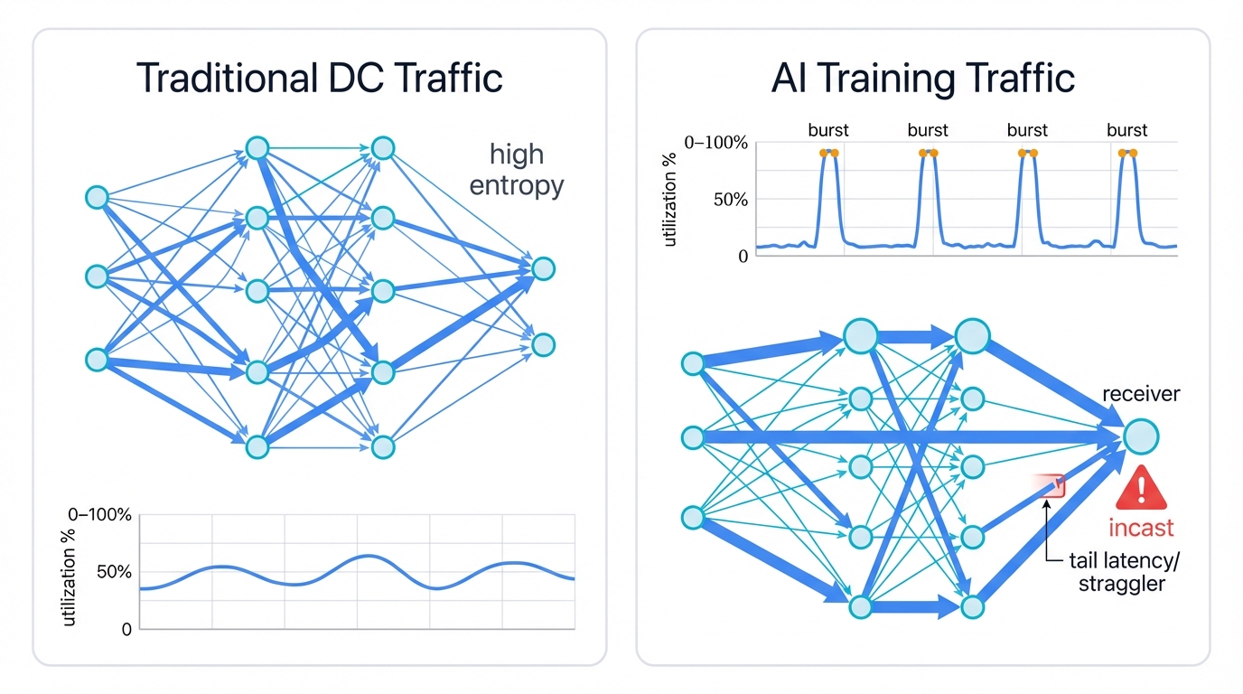 AI Workload Traffic Profile vs Traditional