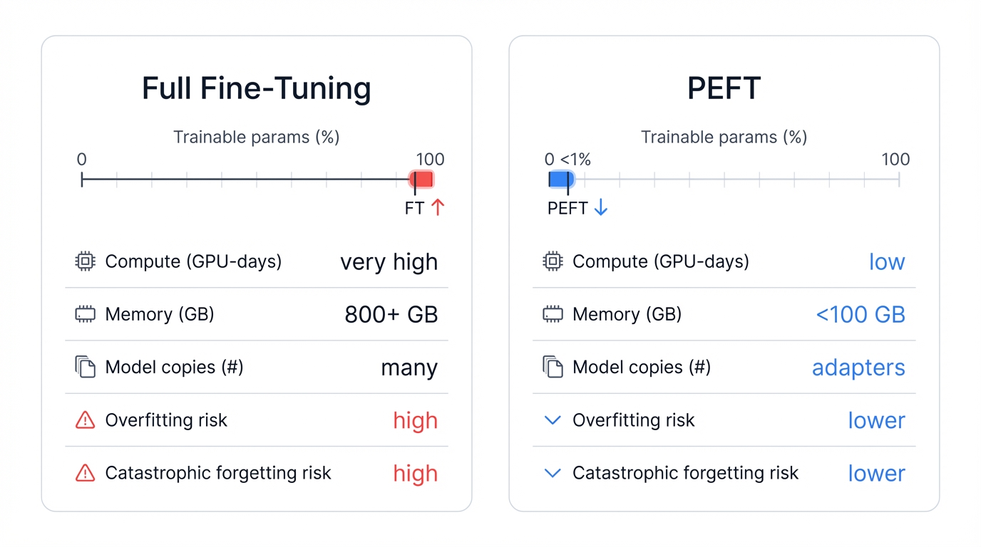 Full Fine-Tuning vs PEFT Resource Burden