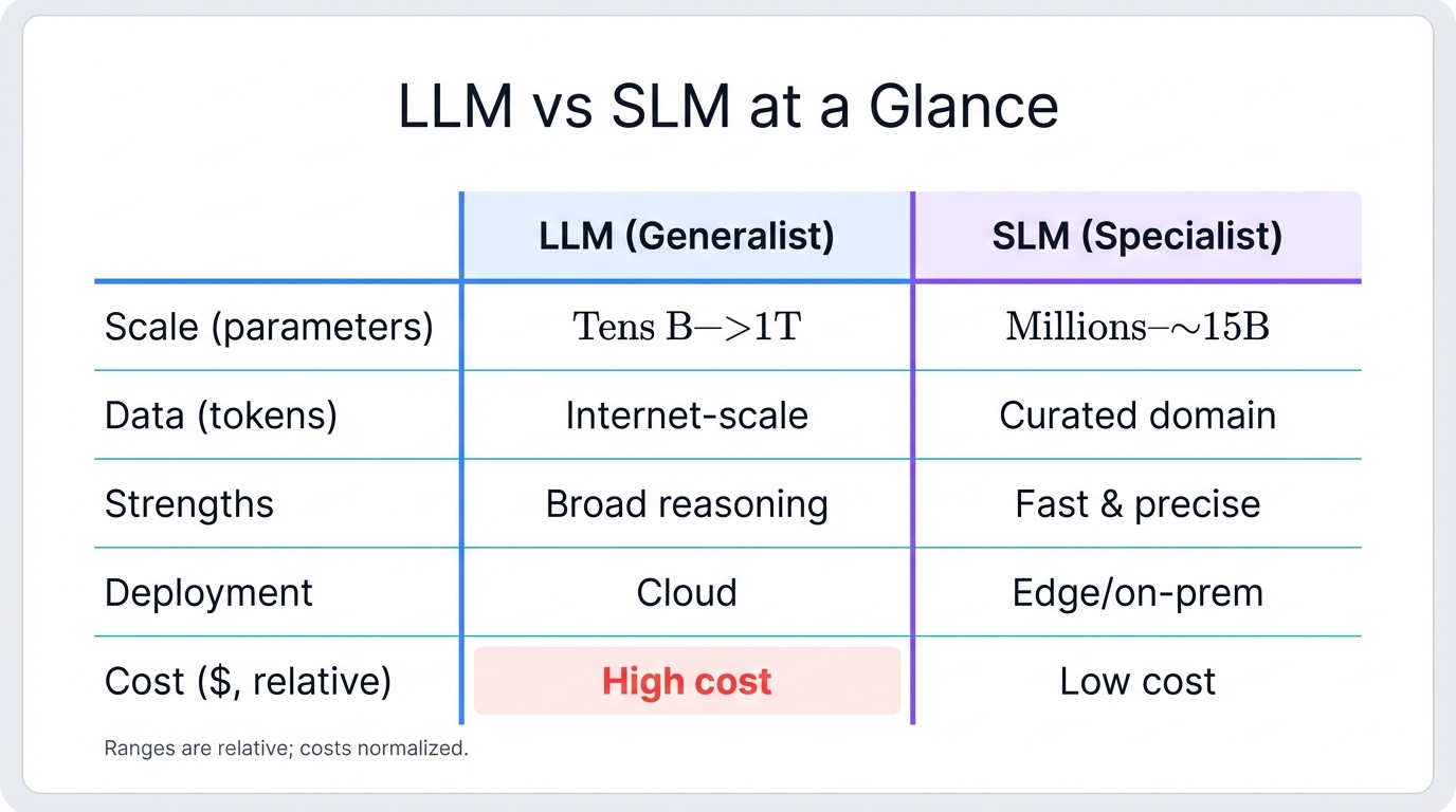 LLM vs SLM at a Glance