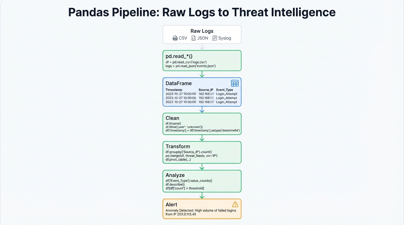 Pandas Data Pipeline for Security Logs