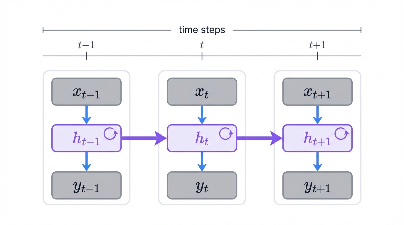 RNN Step-by-Step Unrolled