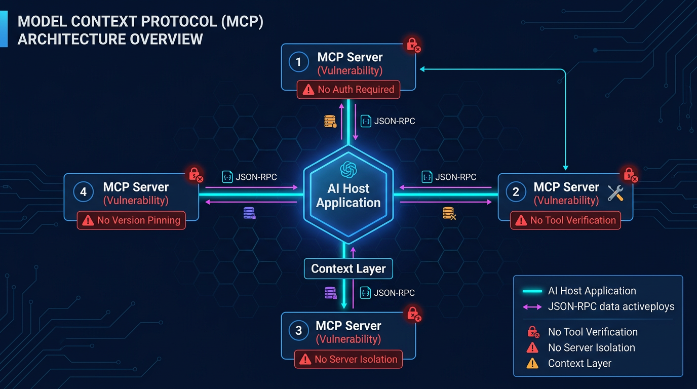 MCP Architecture with Security Vulnerabilities